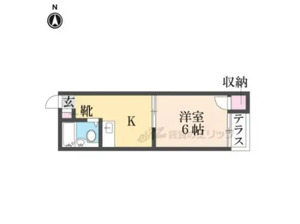 シップス甲斐田(1K/1階)の間取り写真