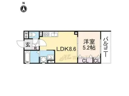 ラモーナ中野本町(1LDK/3階)の間取り写真