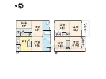 阪急電鉄京都線 西京極駅 徒歩16分 2階建 築52年(6LDK)の間取り写真