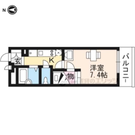 レオパレスラピスラズリ高井田(1K/4階)の間取り写真