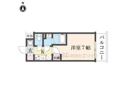 東海道本線 西大路駅 徒歩10分 10階建 新築(1K/6階)の間取り写真