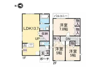 京福嵐山本線 西院駅(京福) 徒歩5分 2階建 築7年(3LDK)の間取り写真