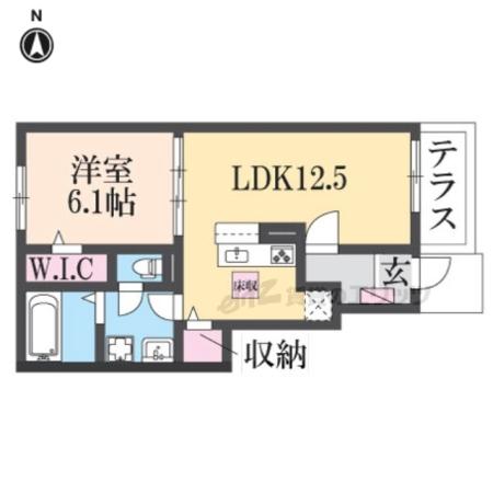 ドリームX(1LDK/1階)の間取り写真