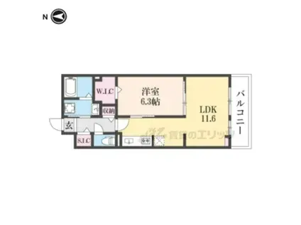 ウエスト コミタリア(1LDK/3階)の間取り写真