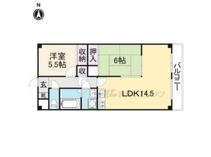 プランドール(2LDK/3階)の間取り写真