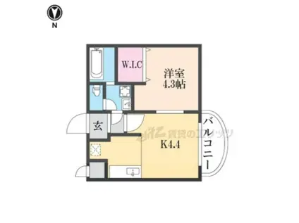 フィオリータ城町(1LDK/3階)の間取り写真