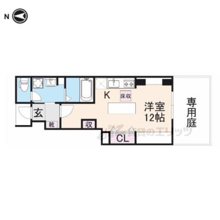 WOODSTOCK NEST(ワンルーム/1階)の間取り写真