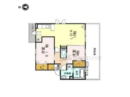 ディーグラフォート(2LDK/1階)の間取り写真