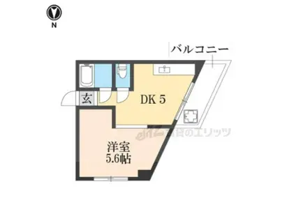 ハイツ東山(1DK/2階)の間取り写真