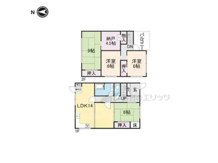 山陰本線 亀岡駅 徒歩20分 2階建 築47年(5DK)の間取り写真