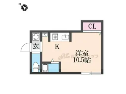 大宅打明町アパート(ワンルーム/1階)の間取り写真