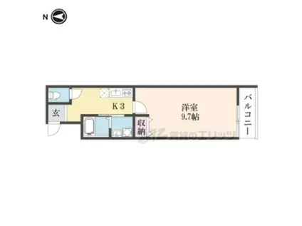 MAISONDOUCE浜大津(1K/3階)の間取り写真