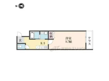 MAISONDOUCE浜大津(1K/1階)の間取り写真