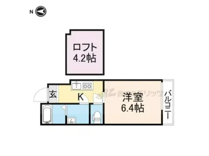 ルミナスガーデン栄町(1K/1階)の間取り写真