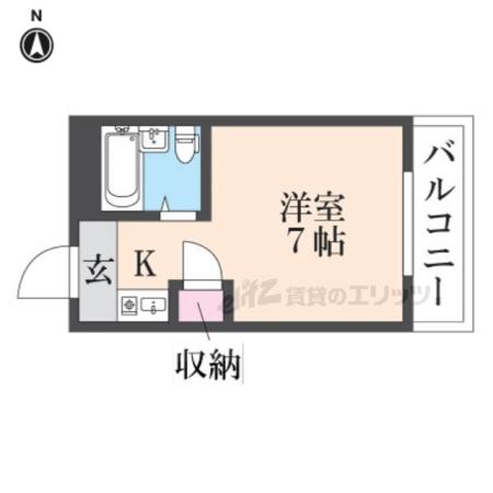 ベルハイム栄町(ワンルーム/2階)の間取り写真