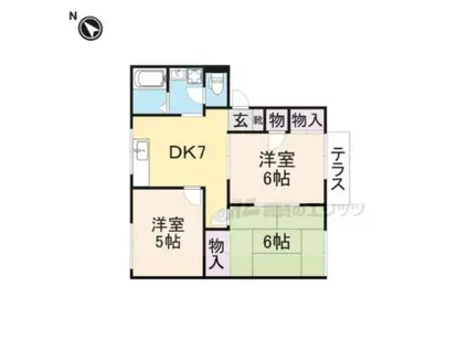 フレックス(3DK/2階)の間取り写真