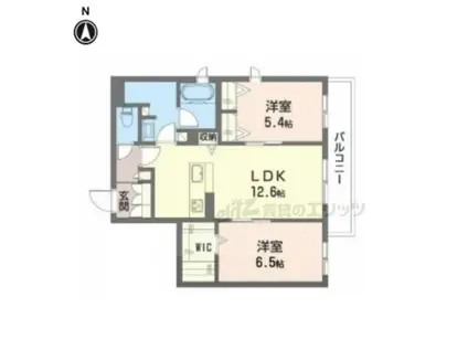 シャーメゾン フォルトゥーナ(2LDK/3階)の間取り写真