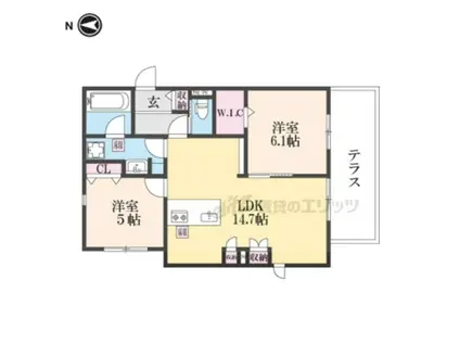 MAISON LOTUS TOJI(2LDK/1階)の間取り写真