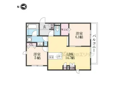 MAISON LOTUS TOJI(2LDK/2階)の間取り写真