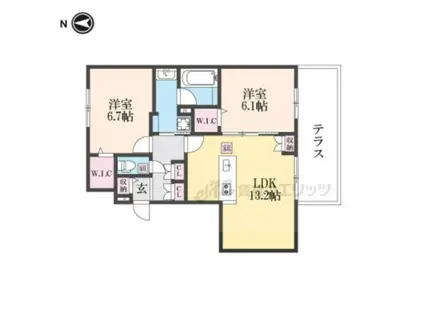 MAISON LOTUS TOJI(2LDK/1階)の間取り写真