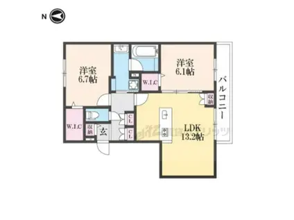 MAISON LOTUS TOJI(2LDK/2階)の間取り写真