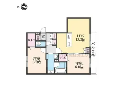 MAISON LOTUS TOJI(2LDK/2階)の間取り写真