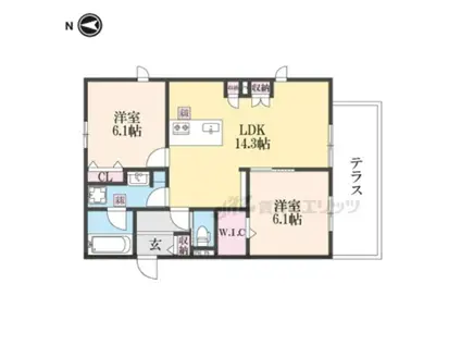 MAISON LOTUS TOJI(2LDK/1階)の間取り写真