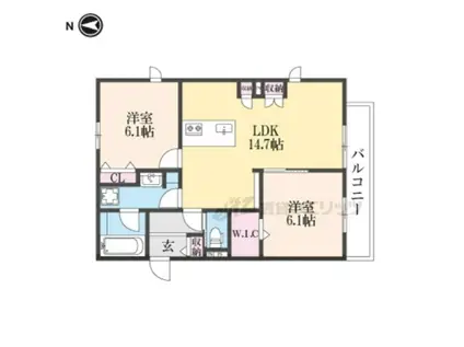 MAISON LOTUS TOJI(2LDK/2階)の間取り写真