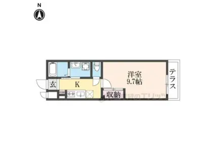 ALWAYS 蓮(1K/1階)の間取り写真