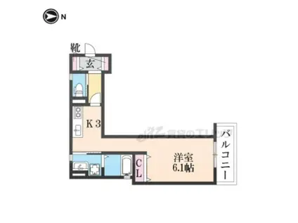 クリエオーレ近江堂(1K/1階)の間取り写真