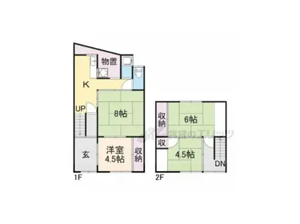 舞鶴線 西舞鶴駅 徒歩12分 2階建 築61年(4K)の間取り写真