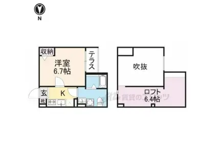 FOREST大蓮東(1K/1階)の間取り写真