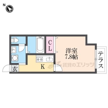 グラディート富雄駅前2番館(1K/1階)の間取り写真