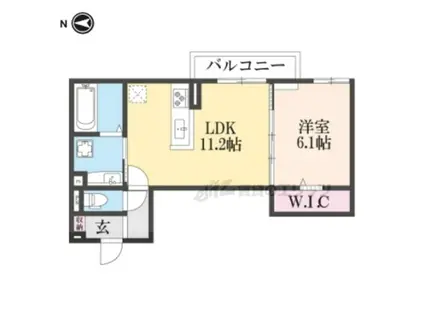 VRAI SOLEIL(1LDK/2階)の間取り写真