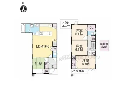 阪急電鉄京都線 桂駅 徒歩9分 2階建 築13年(4LDK)の間取り写真