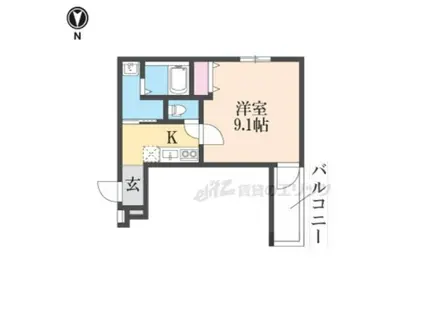 フジパレス大物駅北番館(1K/3階)の間取り写真