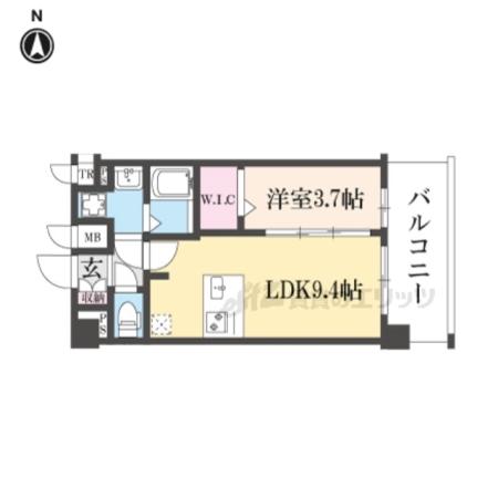 プレサンス尼崎アルモナ(1LDK/14階)の間取り写真