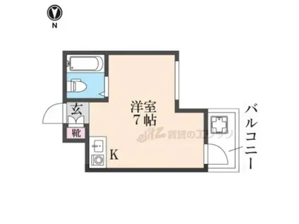 プレアール瓢箪山(ワンルーム/3階)の間取り写真