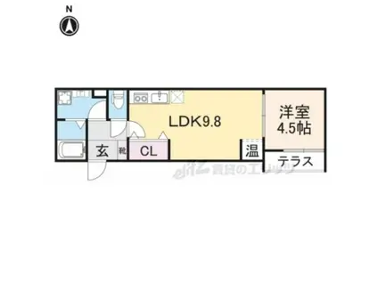 アート小若江(1LDK/1階)の間取り写真