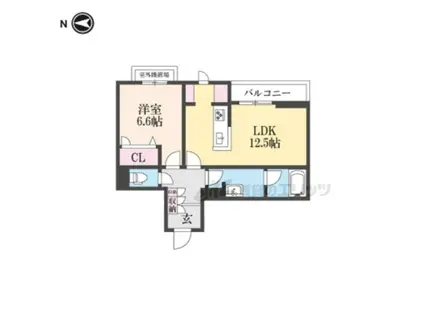 京福嵐山本線 山ノ内駅(京都) 徒歩3分 3階建 新築(1LDK/2階)の間取り写真