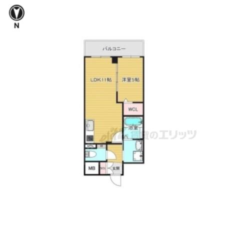 VITA荒本(1LDK/9階)の間取り写真