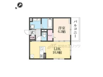 GRAMM六地蔵A棟(1LDK/2階)の間取り写真