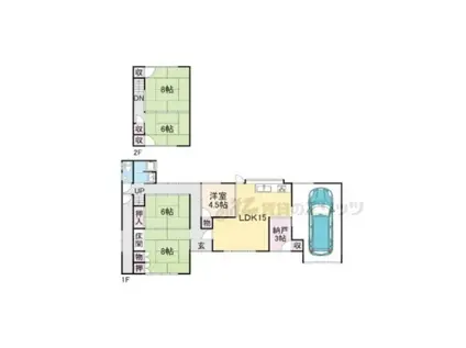 近鉄生駒線 信貴山下駅 徒歩11分 2階建 築59年(5LDK)の間取り写真