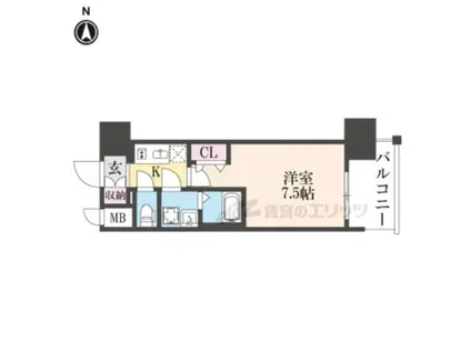 ファーストフィオーレ長田グランディール(1K/6階)の間取り写真