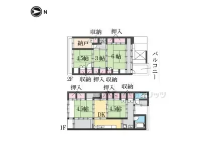 京都市烏丸線 鞍馬口駅 徒歩6分 2階建 築66年(5LDK)の間取り写真
