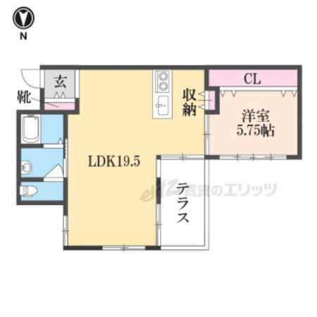 SKコーポ長瀬(1LDK/1階)の間取り写真