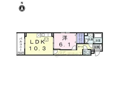リボーン明誠(1LDK/1階)の間取り写真