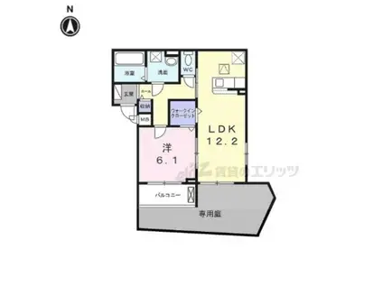 リボーン明誠(1LDK/1階)の間取り写真