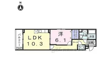 リボーン明誠(1LDK/2階)の間取り写真