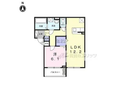 リボーン明誠(1LDK/2階)の間取り写真